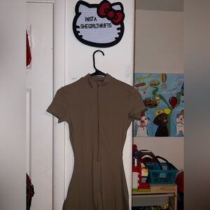 bodycon taupe jumpsuit